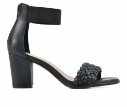 Best Pirce 😉 Women's White Mountain Backer Heeled 👗 Dress 🩴 Sandals Black/Smooth 🔥