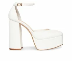 Coupon ❤️ Women's Madden Girl Dion Mary Jane Platform Pumps White Pari 🎉