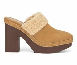 Outlet 😍 Women's New York And Company Bailey Platform Clogs Tan ✨