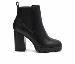 Flash Sale 🎉 Women's London Rag Bolt Block Heel Chelsea Booties Black 🌟