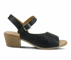 Cheap 🔥 Women's SPRING STEP Delia Heeled 🩴 Sandals Black 🛒