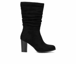 Deals βοΈ Women's New York And Company Amena Mid Calf Heeled π₯Ύ Boots Black π§¨