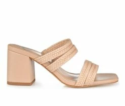 Best Sale 🛒 Women's Journee Collection Natia Slip-On 👠 Heels Tan 🔔