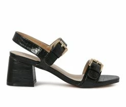 Outlet 🥰 Women's London Rag Croc 👗 Dress 🩴 Sandals Black 👍