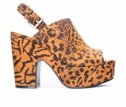 Hot Sale ✨ Women's Chinese Laundry Bella 👗 Dress 🩴 Sandals Tiger Leop 🥰