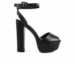 Best Sale ❤️ Women's London Rag Roger Platform 👗 Dress 🩴 Sandals Black 😀