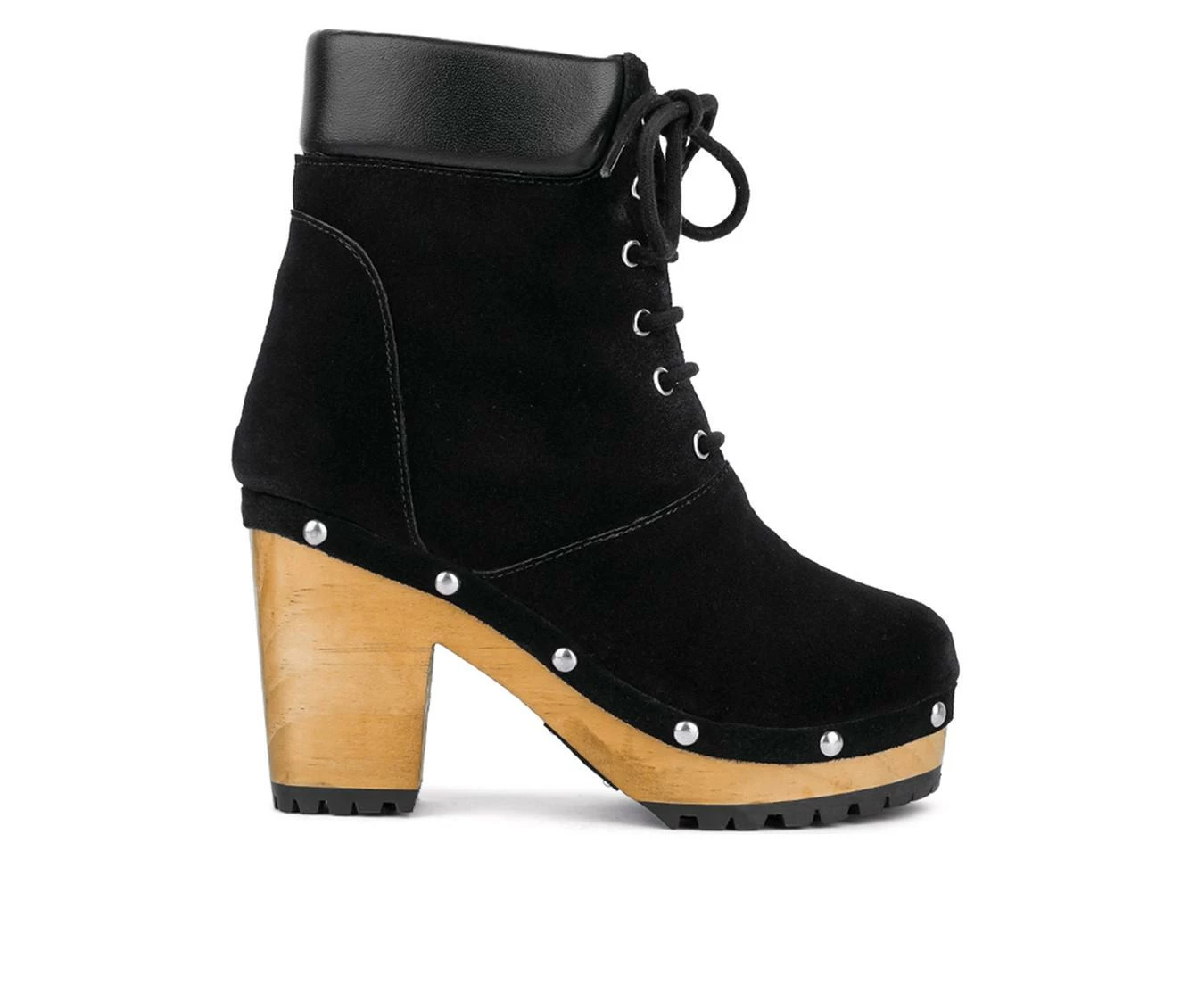 Outlet π Women's Rag & Co Maaya Heeled Lace Up Booties Black π - Image 2