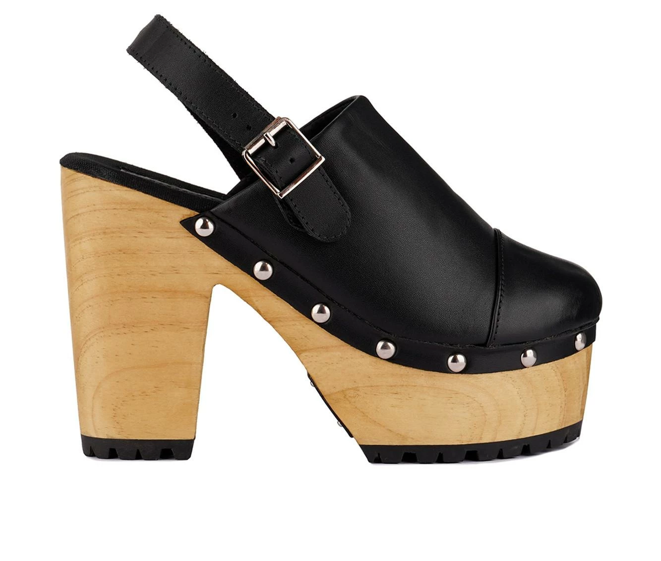Best Sale π― Women's Rag & Co Alona Block Heel Platform Clogs Black π