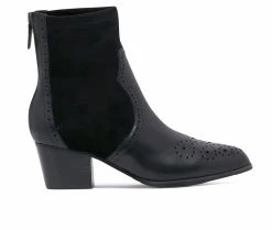 Wholesale 🔥 Women's Chelsea Crew Black Label Lima Heeled Booties Black 😀
