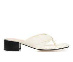 New 😉 Women's Journee Signature Francine 👗 Dress 🩴 Sandals Ivory 🧨