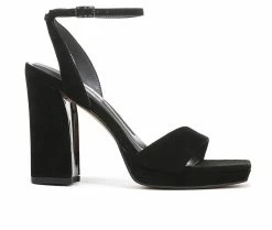 Deals 🔥 Women's Franco Sarto Daffy 👗 Dress 🩴 Sandals Black Suede 🤩