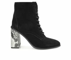 Wholesale 👍 Women's Journee Signature Edda Heeled Lace Up Booties Black 🤩