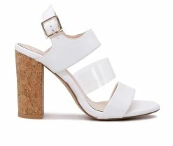 Hot Sale 👍 Women's London Rag Alisha 👗 Dress 🩴 Sandals White ✔️