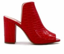 Discount 🛒 Women's London Rag Peep-Toe 👗 Dress 🩴 Sandals Red 👍