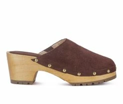 Wholesale 🎉 Women's Rag & Co Cedrus Block Heel Clogs Brown 😉