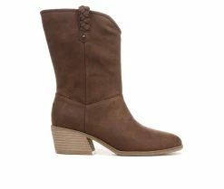 Buy ✨ Women's Dr. Scholls Layla Mid Calf Western Booties Brown 🔔