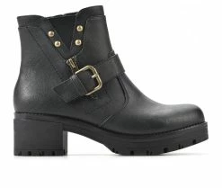 New π Women's White Mountain Rufus Heeled Booties Black π―