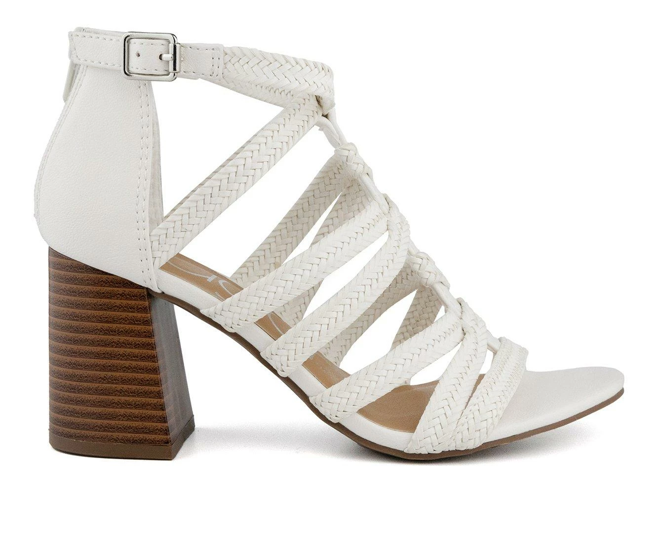Best Pirce β€οΈ Women's Sugar Browser Block Heel π©΄ Sandals White π - Image 2