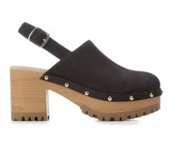 Top 10 🔥 Women's Sugar Claudia Heeled Clogs Brown 🧨