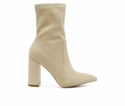 Deals π Women's London Rag Zahara Block Heel Ankle π₯Ύ Boots Beige π§¨