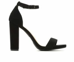 Budget 🎁 Women's Y-Not Shiner Heeled 🩴 Sandals Black Nub ⌛