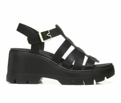 New 😉 Women's Dr. Scholls Check It Out Platform Wedge 🩴 Sandals Black 👏
