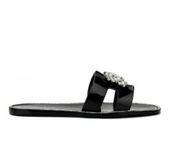 Best Sale 🌟 Women's Olivia Miller Kai Platform Wedge 🩴 Sandals Black 👍