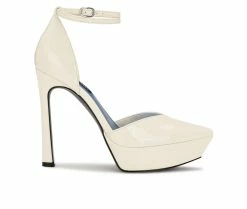 Cheap ⌛ Women's Nine West Linda Pumps Ivory Patent 🎁
