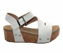 Buy ⭐ Women's Volatile Biloxi Platform Wedge 🩴 Sandals Ivory 🥰