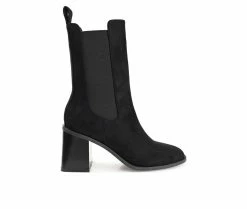 Best Pirce 🎁 Women's Journee Collection Kaydia Mid Calf Chelsea 🥾 Boots Black ⌛