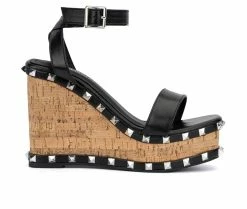 Wholesale 🔥 Women's Olivia Miller Talani Wedge 🩴 Sandals Black ✨