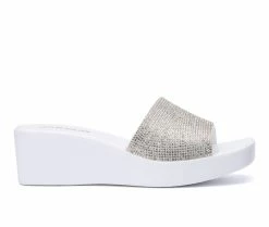 Best Pirce 😍 Women's Olivia Miller Wendy Wedge 🩴 Sandals White 🔔