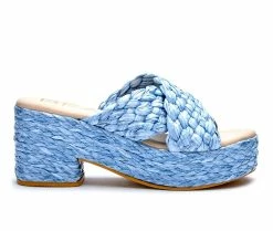 Outlet 🎁 Women's Beach By Matisse Reflection Platform 🩴 Sandals Sky ✨