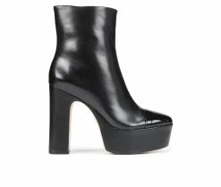 Outlet β Women's Franco Sarto Valeria Platform Heeled Booties Black Leather π