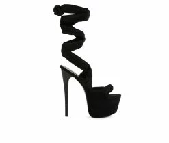 Cheap ⭐ Women's London Rag Bauble Platform Stiletto 🩴 Sandals Black 🤩