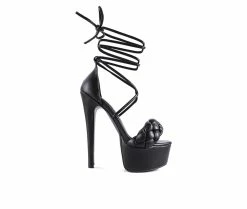 Best Pirce 🤩 Women's London Rag TW Platform Stiletto 🩴 Sandals Black ✨