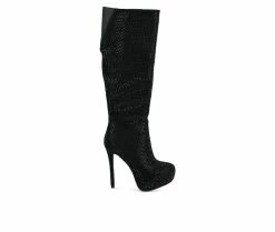 Coupon ✔️ Women's London Rag Nebula Heeled Mid Calf 🥾 Boots Black 🔥