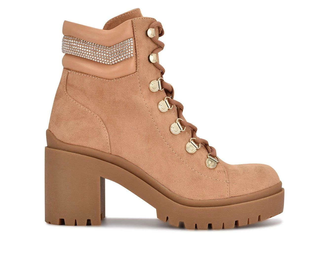 Top 10 π₯° Women's Nine West Qwork Lace Up Heeled Booties Tan π - Image 2