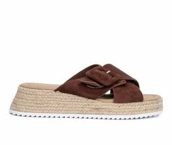 Best Pirce 🌟 Women's Olivia Miller Breeze Espadrille Platform Wedges Chocolate ✨