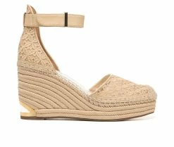 Buy 🌟 Women's Franco Sarto Marsha 2 Espadrille Wedge 🩴 Sandals Beige Lace 😉
