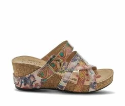 Deals 🎁 Women's L'Artiste Baocire Wedge 🩴 Sandals Camel Multi 🤩