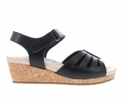 Best Sale 🤩 Women's Propet Maya Wedge 🩴 Sandals Black 🥰