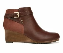 Discount ⌛ Women's Dr. Scholls Double Wedge Booties Copper Brown 😀