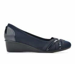 Coupon 😉 Women's Cliffs By White Mountain Bowie Wedge Navy 🎁