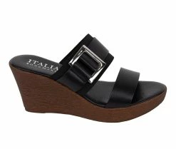 Top 10 🤩 Women's Italian 👟 Shoemakers Cai Wedge 🩴 Sandals Black 😀
