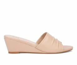 Cheapest ⭐ Women's New York And Company Bea Wedge 🩴 Sandals Nude ✔️