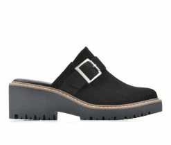Best Pirce 👏 Women's White Mountain Daring Wedge Mules Black Wide 🔔