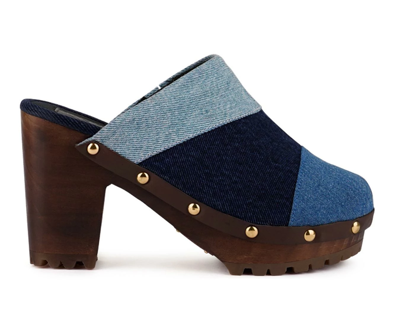 Wholesale π Women's Rag & Co Meso Heeled Clogs Light Blue/Navy π - Image 2