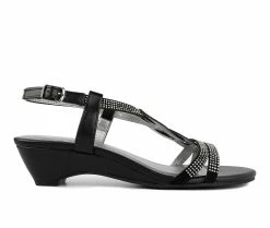 Best deal 👏 Women's London Fog Meadow Wedge 🩴 Sandals Black ⌛