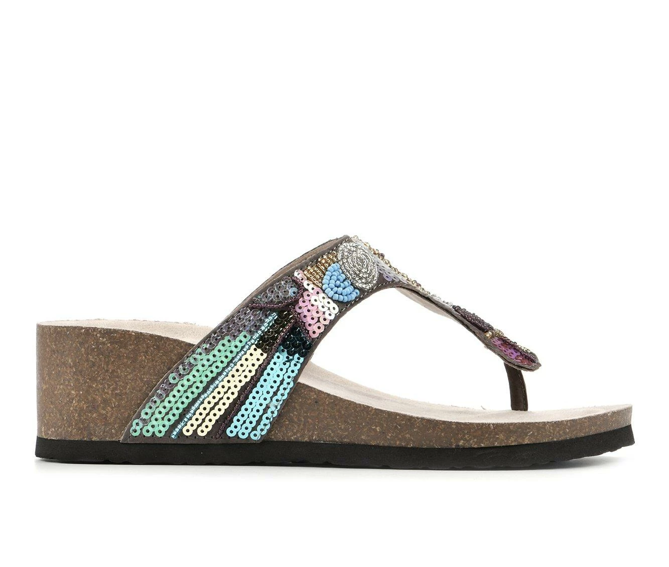 Discount π― Women's White Mountain Cordoba Wedge π©΄ Sandals Brown/Multi π
